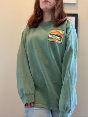 Whistler Canada Green Graphic Long Sleeve Tee